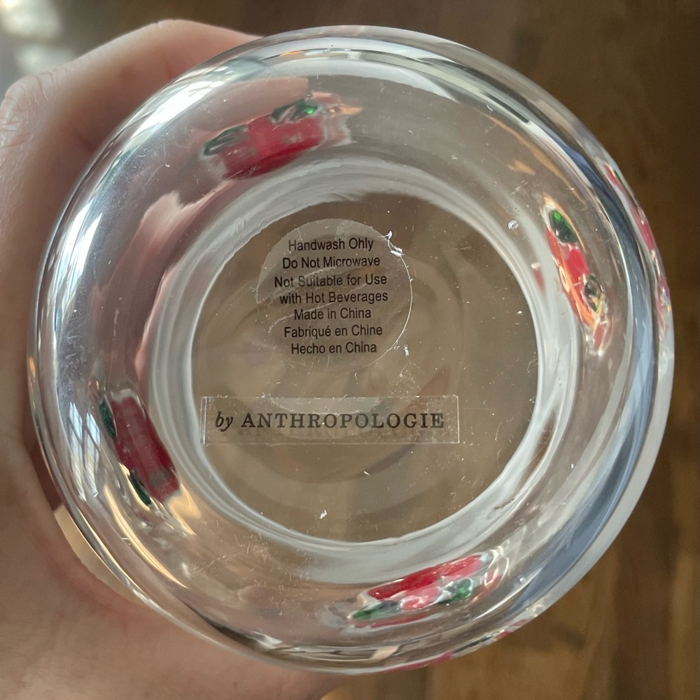 Anthropologie Icon Juice Glass Hibiscus - Picture 2 of 2